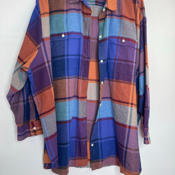 Old Navy The Boyfriend Shirt multi-color plaid flannel shirt women's 3X - Picture 3 of 11